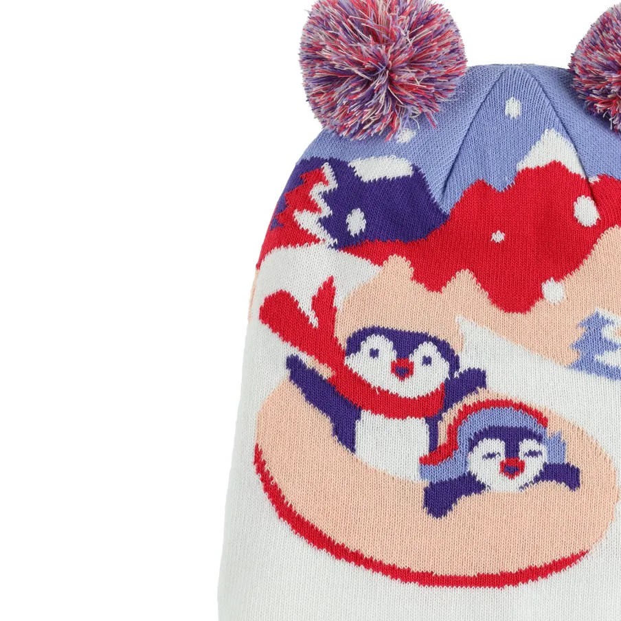 Kids Spyder Girls Penguin Double Pom -
