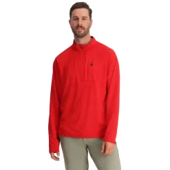 Spyder Mens Gridweb Half Zip - Red