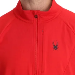 Spyder Mens Gridweb Half Zip - Red