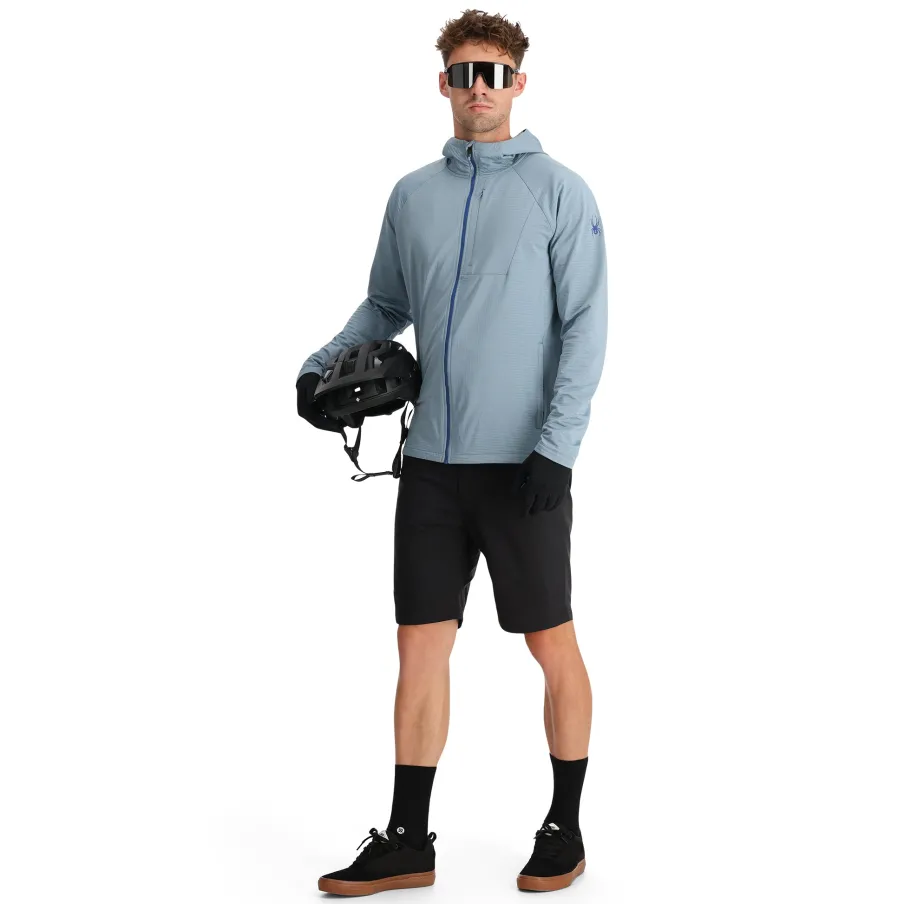 Spyder Mens Gridweb Hoodie - Blue Fog