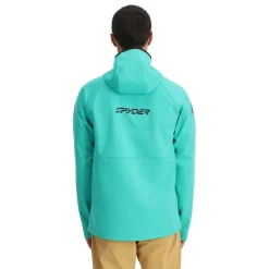 Spyder Mens Gridweb ShellFleece™ Hoodie - Teal Green
