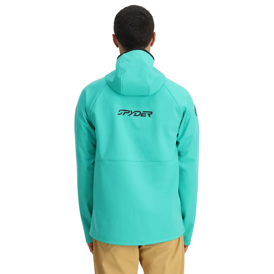 Spyder Mens Gridweb ShellFleece™ Hoodie - Teal Green