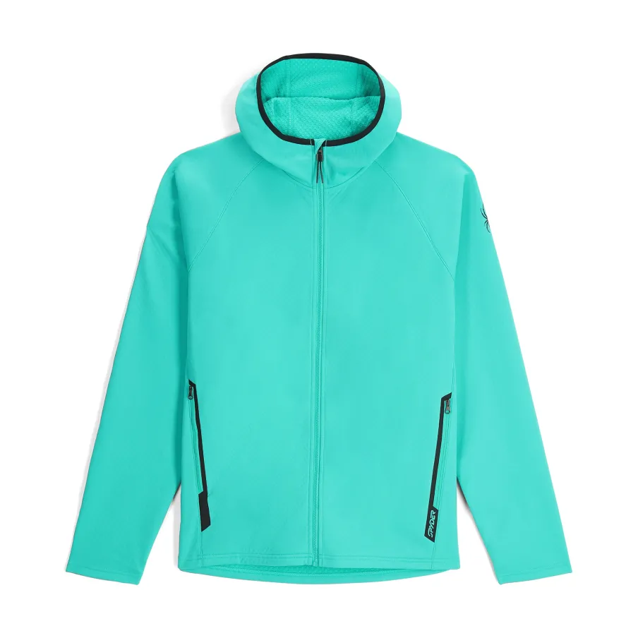 Spyder Mens Gridweb ShellFleece™ Hoodie - Teal Green