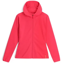 Women Spyder Womens Gridweb Fleece Hoodie - Prism Pink